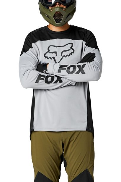 FOX DEFEND LONG SLEEVE JERSEY STEEL GREY
