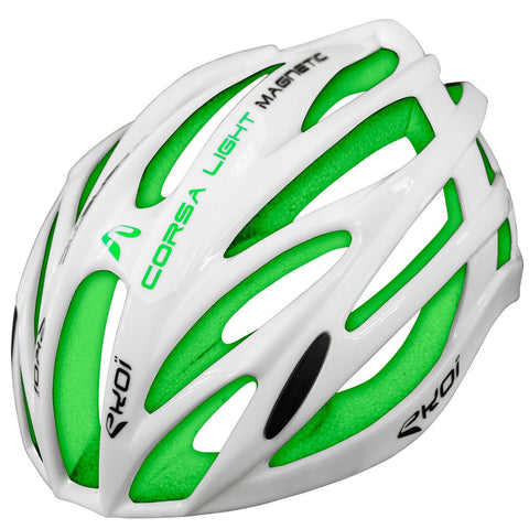 EKOI CORSA LIGHT WHITE GREEN HELMET