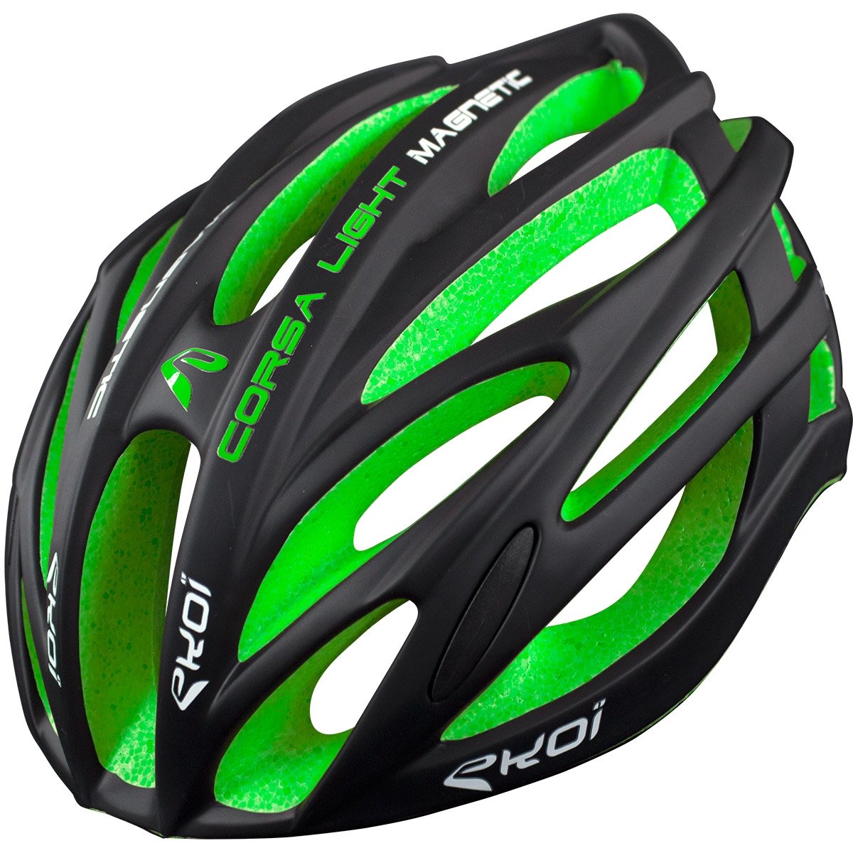 EKOI CORSA LIGHT BLACK GREEN HELMET