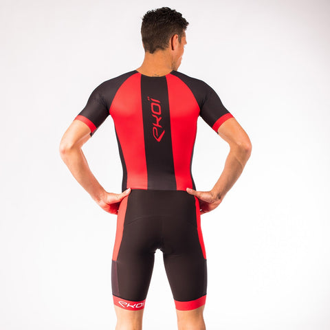 EKOI HYDRO BLACK RED SHORT SLEEVE TRI SUIT