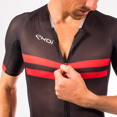 EKOI HYDRO BLACK RED SHORT SLEEVE TRI SUIT