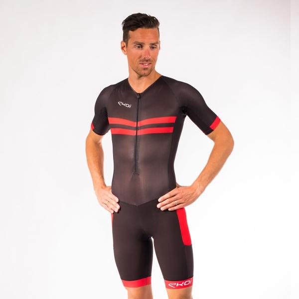 EKOI HYDRO BLACK RED SHORT SLEEVE TRI SUIT