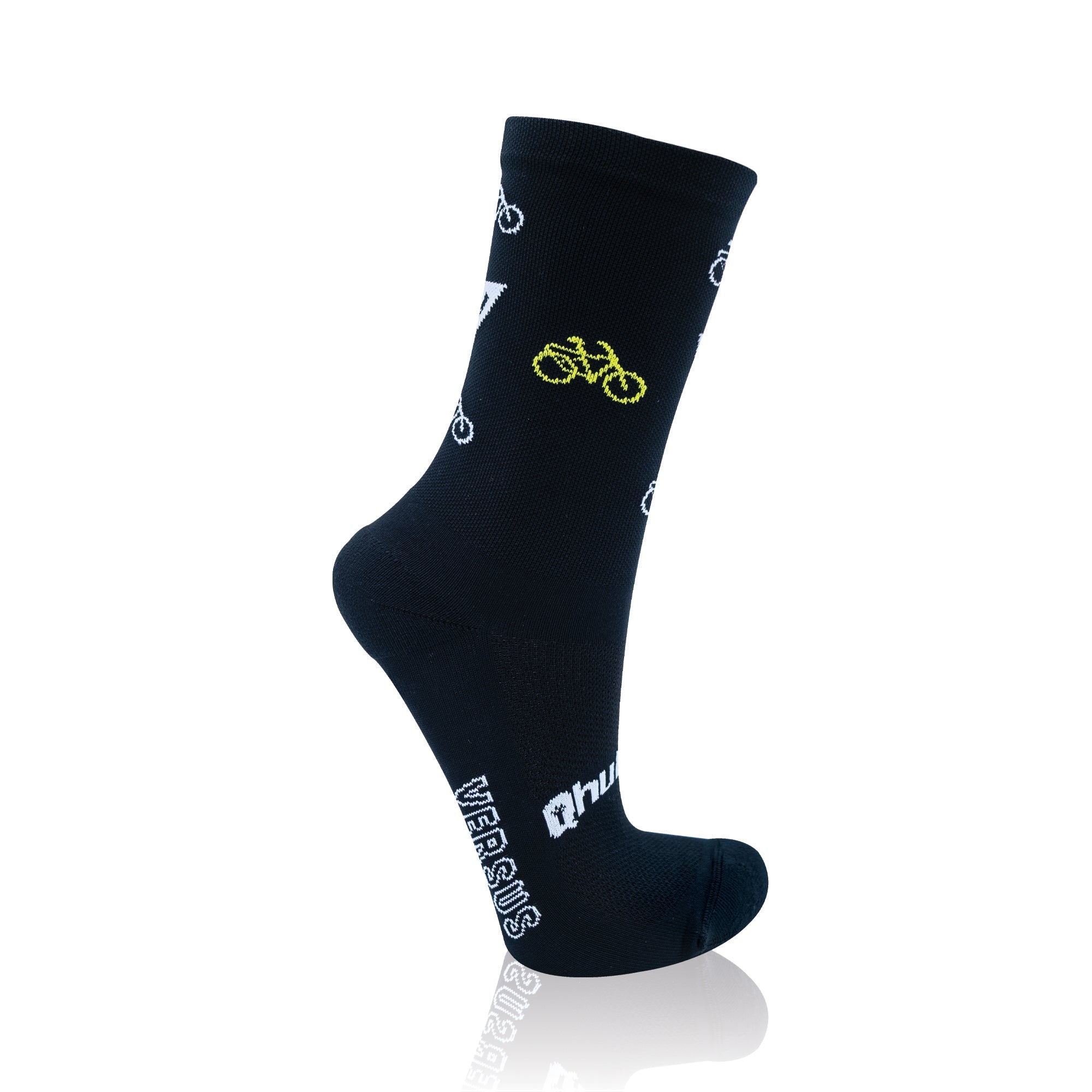 VERSUS CYCLING SOCKS QHUBEKA BLACK & LIME BIKES