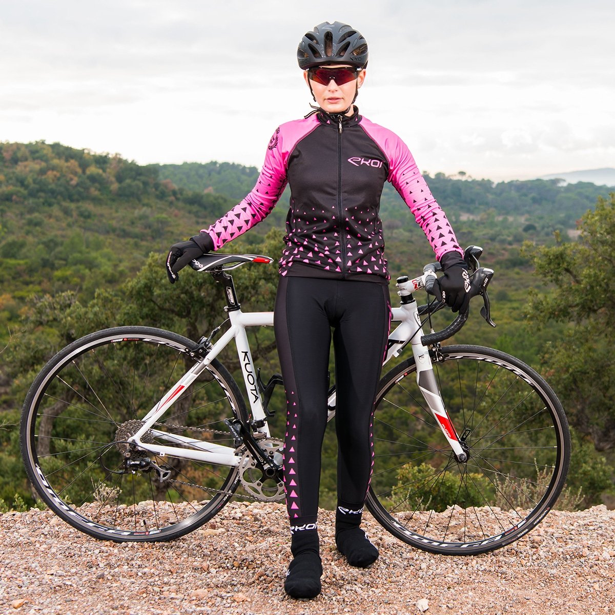 EKOI LADY TRIANGLE LONG SLEEVE JERSEY PINK