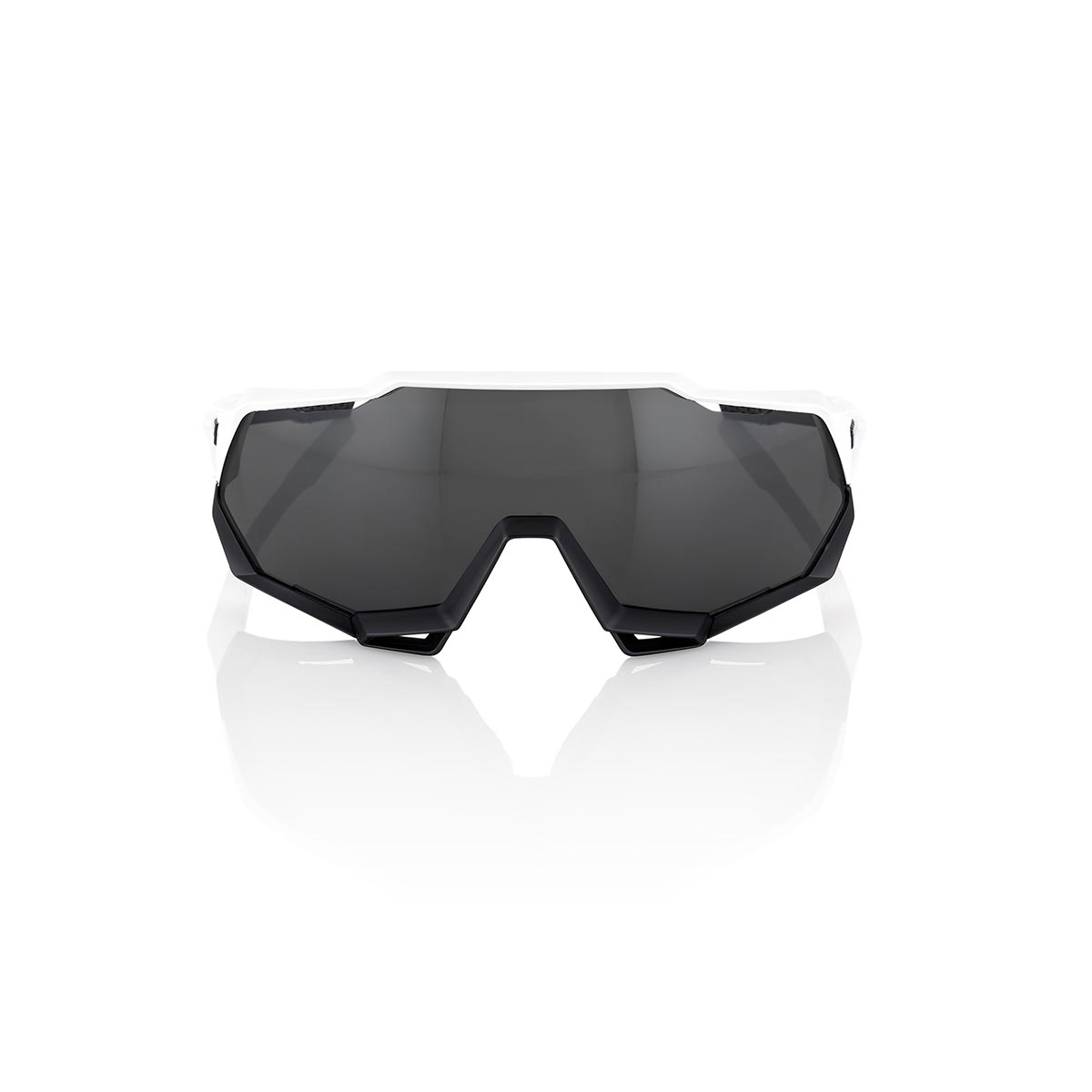 100% SPEEDTRAP - WHITE BLACK - SMOKE LENS SUNGLASSES